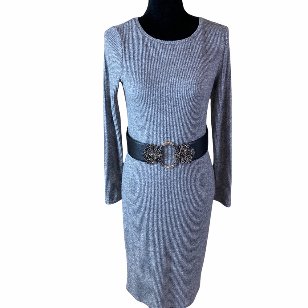 A New Day Light Gray Knit Dress